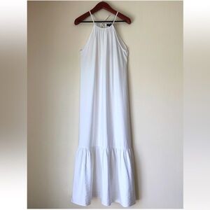 BANANA REPUBLIC GAP White Maxi Halter Neck Linen Dress
